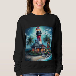 Tropischer WeihnachtsLeuchtturm Nautic Holidays Sweatshirt