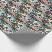 Tropischer Weihnachtsmann Geschenkpapier (Ecke)
