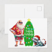 Tropischer Weihnachtsmann Postkarte (Vorne/Hinten)