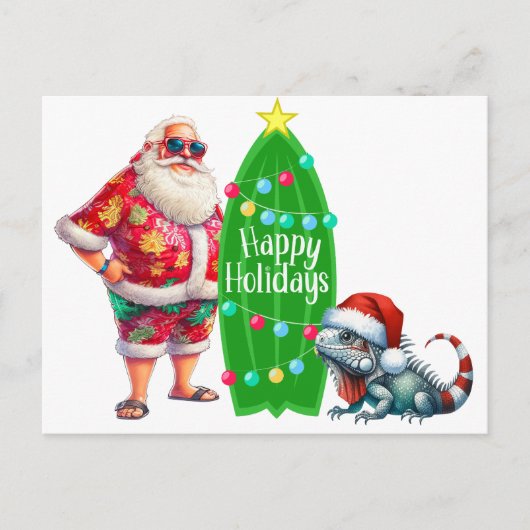 Tropischer Weihnachtsmann Postkarte (Vorderseite)