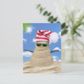 Tropischer Weihnachtsmann Snowman Postkarte (Stehend Vorderseite)