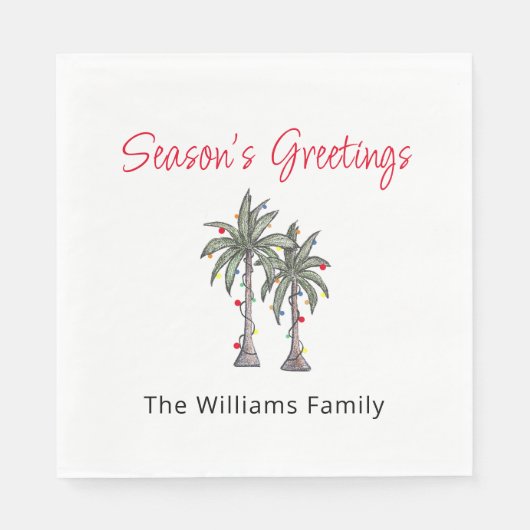 Tropischer Weihnachtspalmenstrand Serviette (Vorderseite)