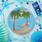 Tropischer Weihnachtssandman mit Hammock Paper Pla Pappteller (Party)