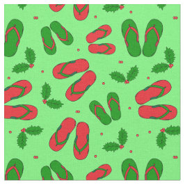 Tropischer Weihnachtsstrand Flip Flops und Holly Stoff