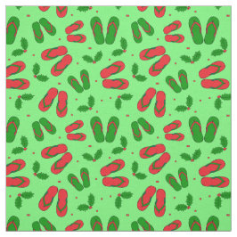 Tropischer Weihnachtsstrand Flip Flops und Holly Stoff