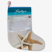 Tropischer Weihnachtsstrand Starfish Strumpf Kleiner Weihnachtsstrumpf (Vorderseite)