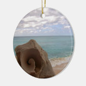 Tropischer WeihnachtsstrandSeashell Keramikornament (Links)