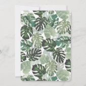 Tropischer weißer Hibiskus und botanische Taufe Einladung (Rückseite)