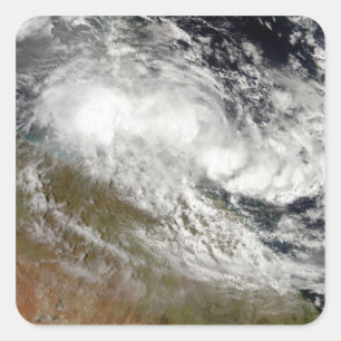 Tropischer Wirbelsturm Olga über Nordostaustralie Quadratischer Aufkleber