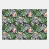 Tropischer Zebra Alpaka-Graurosa Geschenkpapier Set (Vorderseite)