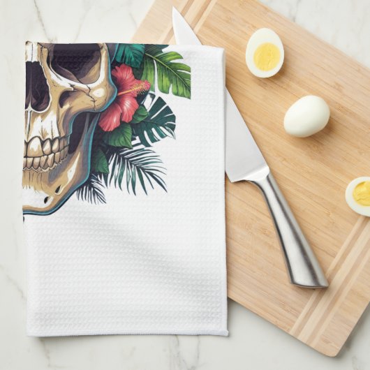 Tropischer Zerfall: Blut und Knochen Geschirrtuch (Viertel Falte)