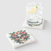 Tropischer Zerfall: Blut und Knochen Steinuntersetzer (Seitenansicht)