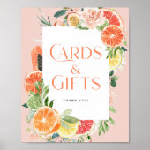 Tropischer Zitrusfrüchte Brautparty Karten und Ges Poster (Vorne)