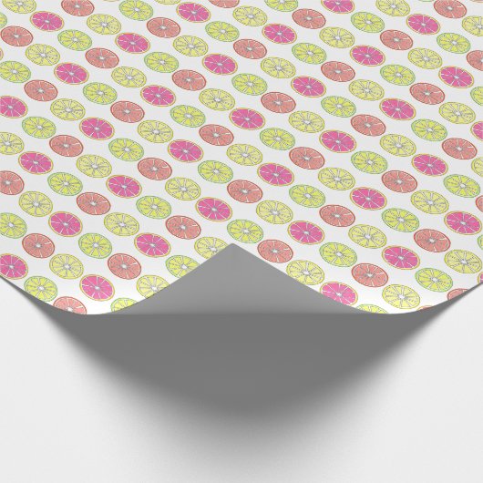 Tropischer Zitrusfrüchte Grapefruit Lemon Limon Or Geschenkpapier (Ecke)