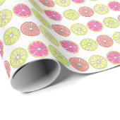 Tropischer Zitrusfrüchte Grapefruit Lemon Limon Or Geschenkpapier (Rolleneckpunkt)
