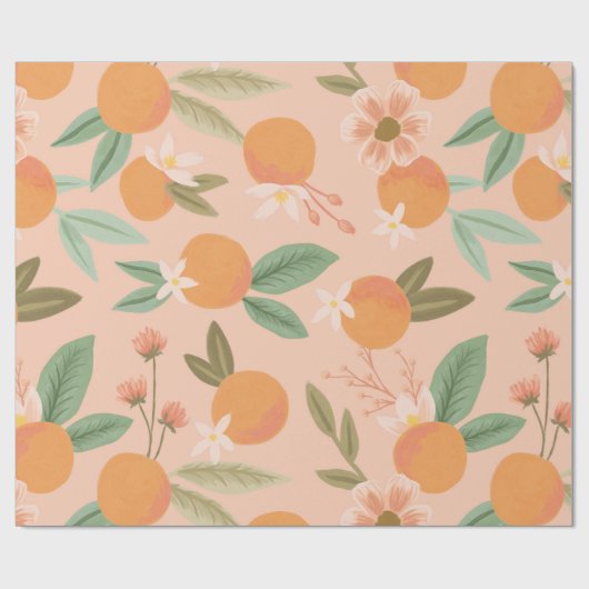 Tropischer Zitrusfrüchtepink Geschenkpapier (Flach)
