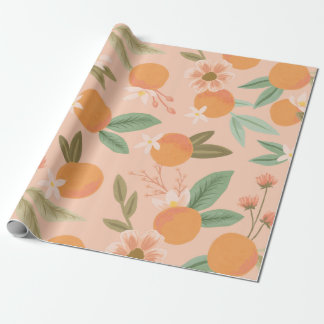 Tropischer Zitrusfrüchtepink Geschenkpapier