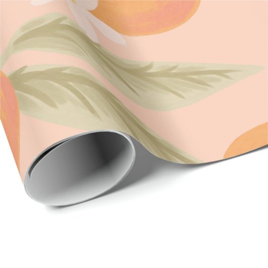 Tropischer Zitrusfrüchtepink Geschenkpapier (Rolleneckpunkt)