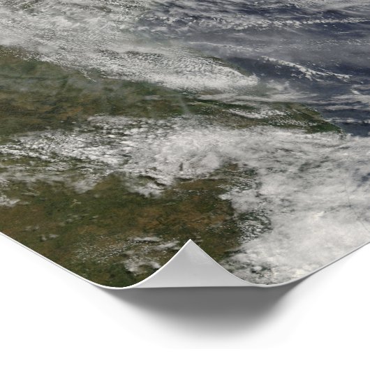 Tropischer Zyklon Favio über Mosambik Poster (Ecke)