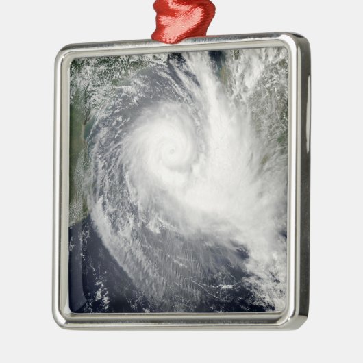 Tropischer Zyklon Silbernes Ornament (Links)