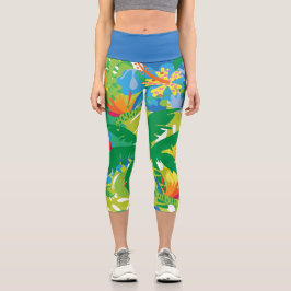 Tropisches Abenteuer Capri Leggings