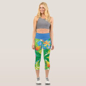 Tropisches Abenteuer Capri Leggings (Vorderseite)