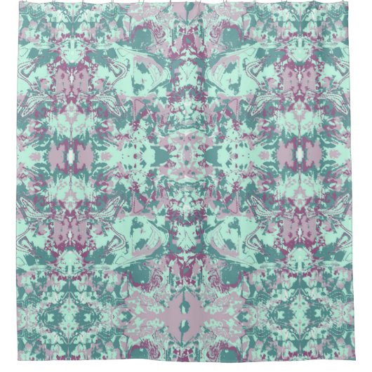 Tropisches Abstraktes Exklusivmuster Duschvorhang (Vorderseite)