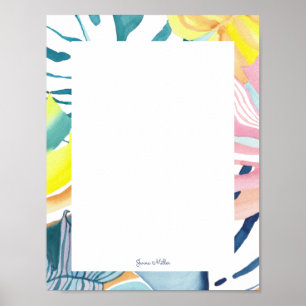 Tropisches abstraktes Kunstpersonalposter Schild