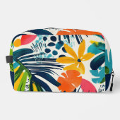 Tropisches Abstraktes Muster Mit Monogramm Waschbeutel (Vorderseite)