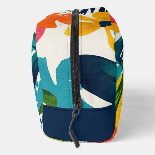 Tropisches Abstraktes Muster Mit Monogramm Waschbeutel (Rechts)