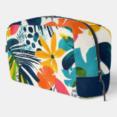 Tropisches Abstraktes Muster Mit Monogramm Waschbeutel (Rechte Ecke)