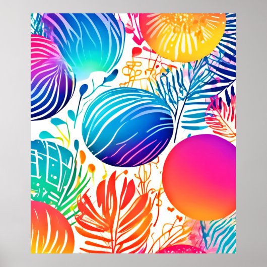 Tropisches Abstraktes Paradies Poster (Vorne)