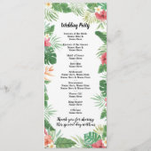 Tropisches Aloha-Hochzeitsprogramm Blumen Palmen Programm (Rückseite)
