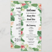 Tropisches Aloha-Hochzeitsprogramm Blumen Palmen Programm (Vorne/Hinten)