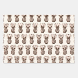 Tropisches Aloha-Party mit Ananas Geschenkpapier Set