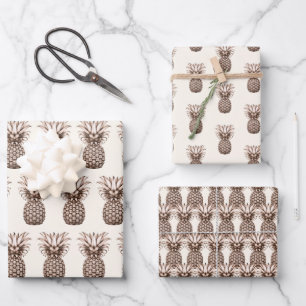 Tropisches Aloha-Party mit Ananas Geschenkpapier Set