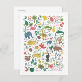 Tropisches Alphabet für Kinder Postkarte (Vorne/Hinten)