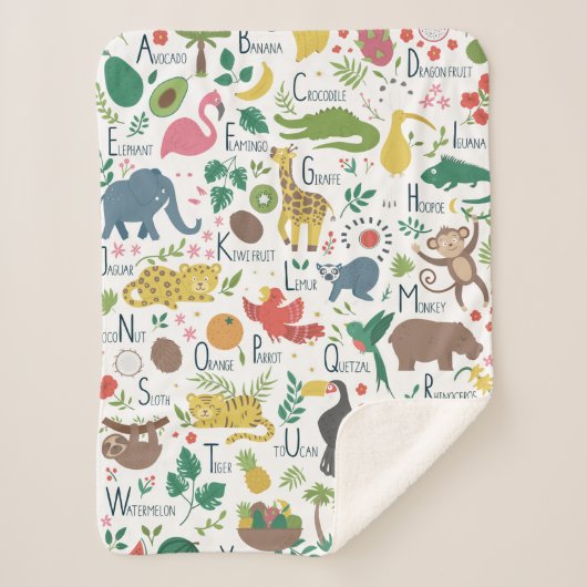 Tropisches Alphabet für Kinder Sherpadecke (Vorderseite)