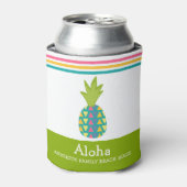 Tropisches Ananas Aloha Beach House Luau Green Dosenkühler (Kanne Vorderseite)