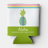 Tropisches Ananas Aloha Beach House Luau Green Dosenkühler (Vorderseite)