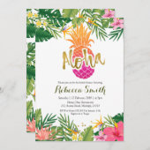 Tropisches Ananas-Aloha-Brautparty Einladung (Vorne/Hinten)