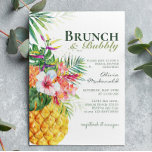 Tropisches Ananas-Ananas-Brunch & Bubbly Einladung<br><div class="desc">Personalisieren Sie diesen phantastischen Tropical Floral Pineaple Brunch & Bubbly Invitation mit Ihren Details einfach und schnell. Diese schöne Einladung zeigt die prächtigen Farben der Ananas und farbenfrohe tropische Blume.</div>