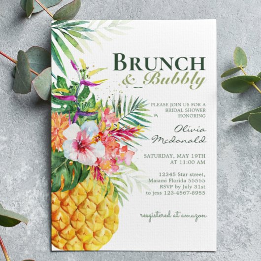 Tropisches Ananas-Ananas-Brunch & Bubbly Einladung
