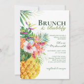 Tropisches Ananas-Ananas-Brunch & Bubbly Einladung (Vorderseite)