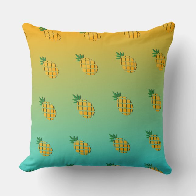 Tropisches Ananas-Ananas-Kissen Kissen (Vorderseite)