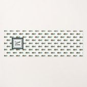 Tropisches Ananas-Aquarell des Monogramm-| Yogamatte (Vorderseite (Horizontal))