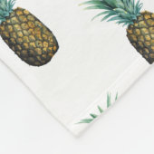 Tropisches Ananas-Aquarell Fleecedecke (Ecke)