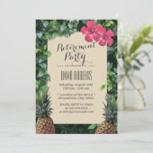 Tropisches Ananas Beach Luau Rente Party Einladung (Stehend Vorderseite)