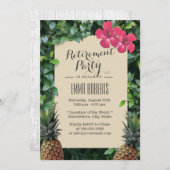 Tropisches Ananas Beach Luau Rente Party Einladung (Vorne/Hinten)