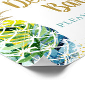 Tropisches Ananas Beach Party Dessert Bar Sign Poster (Ecke)